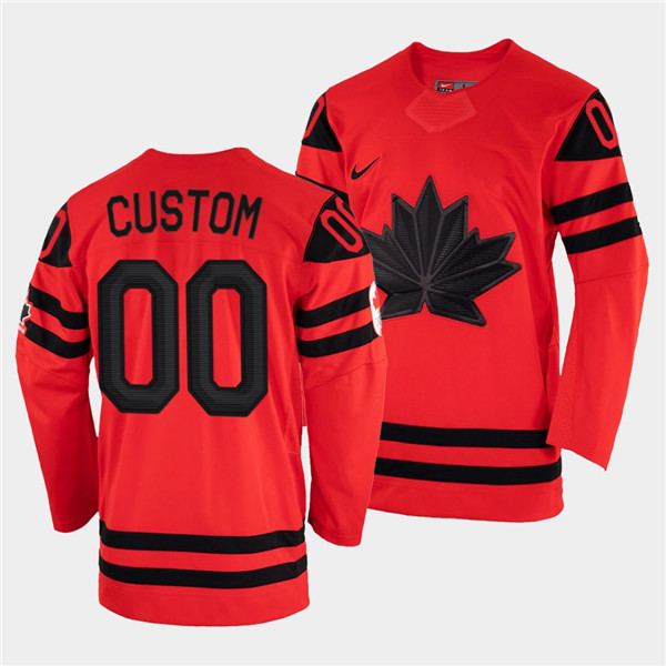 Men's Canada Hockey Custom 2022 Beijing Winter Olympic Red Stitched Jersey